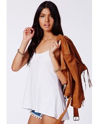 Missguided Remela White Jersey Cami Swing Top