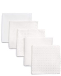 The Tie Bar Basic White 5 Pack Pocket Squares