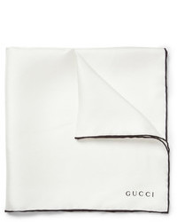 Gucci Contrast Edge Silk Pocket Square
