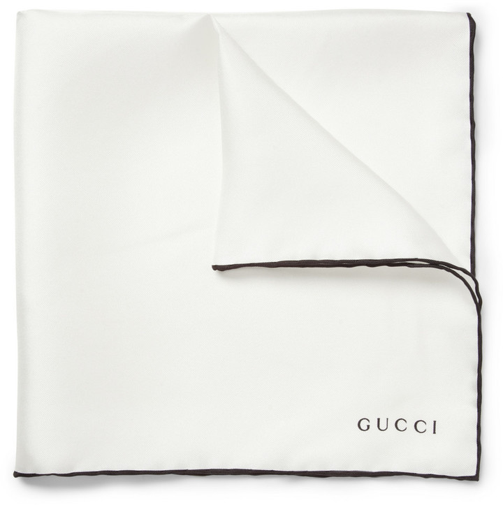 Gucci Contrast Edge Silk Pocket Square, $160, MR PORTER