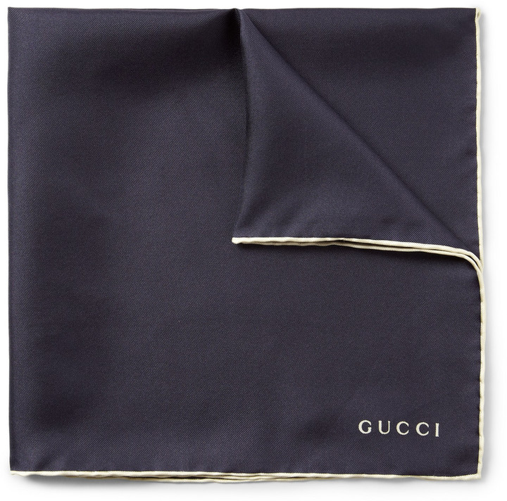 Gucci Patterned Cotton And Silk Blend Pocket Square, $130, MR PORTER