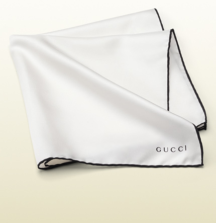 Gucci Black Silk Pocket Square