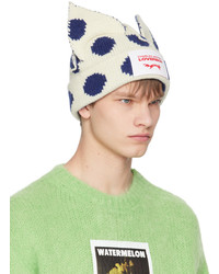 Charles Jeffrey Loverboy Navy Off White Chunky Ears Beanie