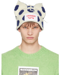 Charles Jeffrey Loverboy Navy Off White Chunky Ears Beanie