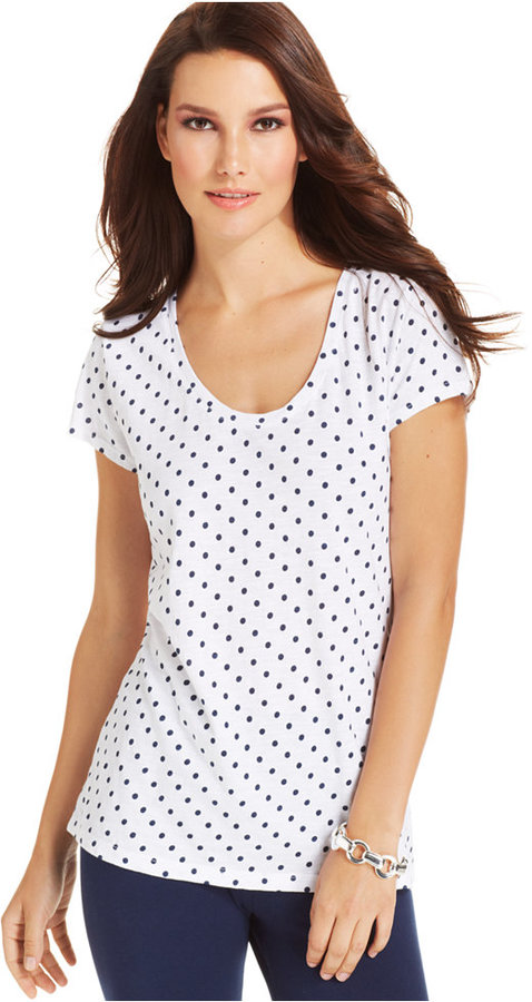 Polka-Dot Short-Sleeve Button-Front - NY&C Madison Shirt®