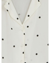 Choies White Polka Dot Crop Shirt