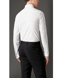 Burberry Slim Fit Tonal Dot Cotton Dress Shirt