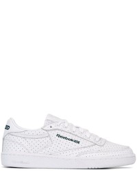 White Polka Dot Leather Sneakers