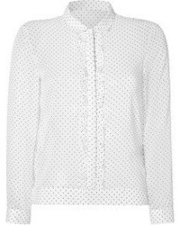 The Kooples Polka Dot Blouse With Front Ruffle