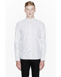 Paul Smith Jeans White Polka Dot Tailored Dress Shirt
