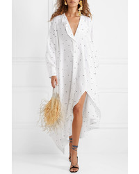 Jacquemus Oversized Asymmetric Embroidered Voile Dress