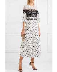 Temperley London Prix Embroidered Tulle And Polka Dot Tte Midi Dress