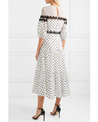 Temperley London Prix Embroidered Tulle And Polka Dot Tte Midi Dress