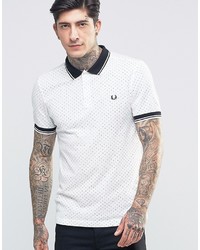 Fred Perry Polo Shirt With Polka Dot In Snow White In Slim Fit