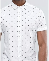 Asos Abstract Polka Dot Shirt In Skinny Fit