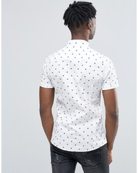 Asos Abstract Polka Dot Shirt In Skinny Fit