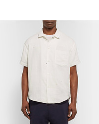 The Elder Statesman Camp Collar Dot Print Cotton Gauze Shirt