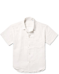 The Elder Statesman Camp Collar Dot Print Cotton Gauze Shirt