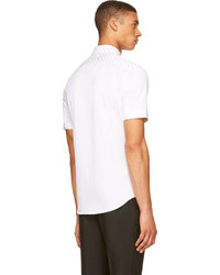 Neil Barrett White Black Polka Dot Short Sleeve Shirt