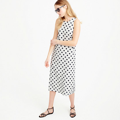 j crew silk polka dot dress