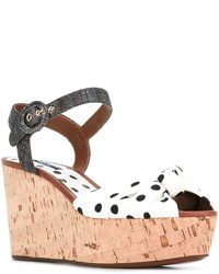 Dolce & Gabbana Polka Dot Wedge Sandals