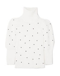 Paper London Embroidered Ribbed Wool Sweater