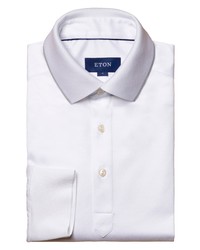Eton Contemporary Fit Tipped Long Sleeve Polo
