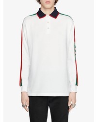 Gucci Cotton Polo With Stripe White