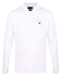 Emporio Armani Logo Print Long Sleeved Polo Shirt