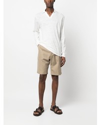Orlebar Brown Long Sleeve Linen Polo Shirt