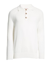 Brunello Cucinelli Long Sleeve Polo Sweater In Co312 White At Nordstrom