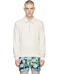 Tom Ford Off White Half Zip Rugby Pullover
