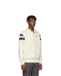 Aimé Leon Dore Off White Ribbed Shoulder Rugby Polo
