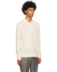 Polo Ralph Lauren Off White Textured Knit Polo