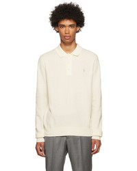 Polo Ralph Lauren Off White Textured Knit Polo