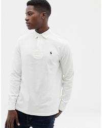 Polo Ralph Lauren Regular Fit Long Sleeve Rugby Polo In Off White