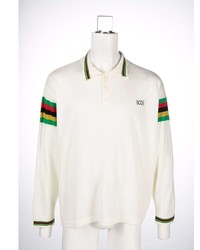 Bode Stripe Detail Long Sleeved Polo Shirt