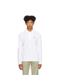 Lacoste White Classic Long Sleeve Polo