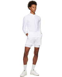 JACQUES White Tennis Long Sleeve Polo