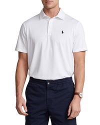 Polo Ralph Lauren Airflow Dot Polo In Shirting Dot Pure White At Nordstrom