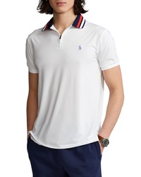 Polo Ralph Lauren Airflow Zip Polo In Pure White At Nordstrom