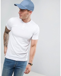 ASOS DESIGN Asos Muscle Fit Knitted Polo Shirt In White