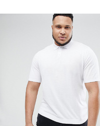 ASOS DESIGN Asos Plus Knitted Muscle Fit Polo In White
