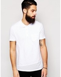 Asos Polo Shirt With Mesh Hem White