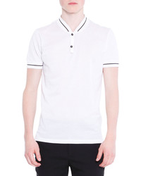 Lanvin Baseball Collar Short Sleeve Polo Shirt White