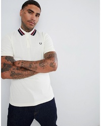 Fred Perry Bold Tipped Pique Polo In Off White