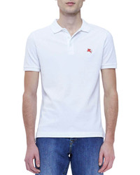 Burberry Brit Pique Short Sleeve Polo Shirt White