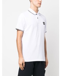 Stone Island Compass Patch Tipped Polo Shirt