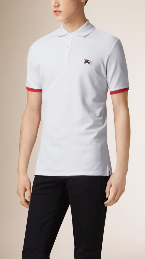 burberry white polo shirt