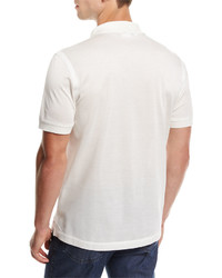 Brioni Cotton Pique Polo Shirt White